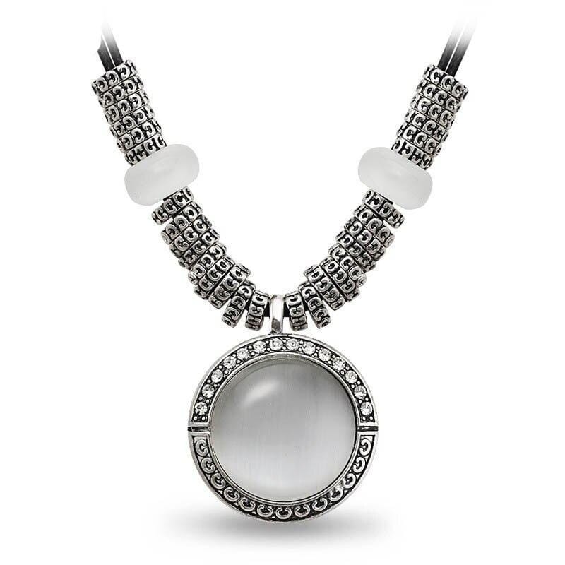 Elegant Round Opal NecklaceNecklace