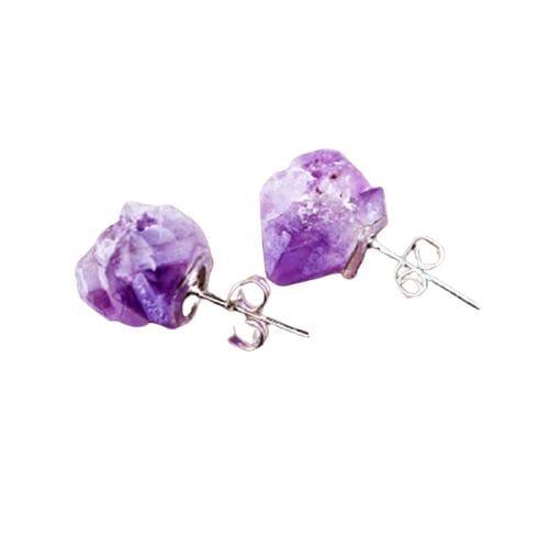 Irregular Raw Amethyst Stud EarringsEarrings