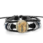WWJD Archangel St.Michael Leather BraceletBraceletStyle 4