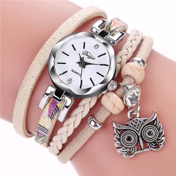 Leather Bracelet Quartz WristwatchBraceletBeige