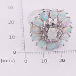 White Fire Opal Flower Sterling Silver RingRing