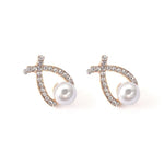 Gold Crystal Pearl EarringsEarrings