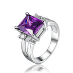 Elegant Amethyst Silver Plated RingRing