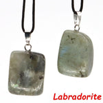 Aventurine and Other Stones Natural Crystal Irregular Tumbled Stone Reiki Rope NecklaceNecklaceLabradorite