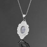 Lovely Natural Moonstone Necklace Pendants - 925 Sterling SilverNecklace