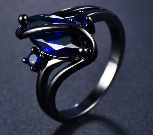 Purple Sapphire Black Gold RingRing11Blue