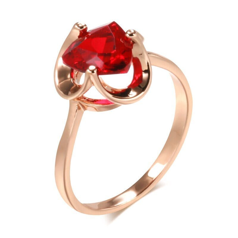 Simple Romantic Heart Ruby Ring – AtPerry's Healing Crystals