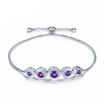 African Amethyst Adjustable Bracelet - 925 Sterling SilverBracelet
