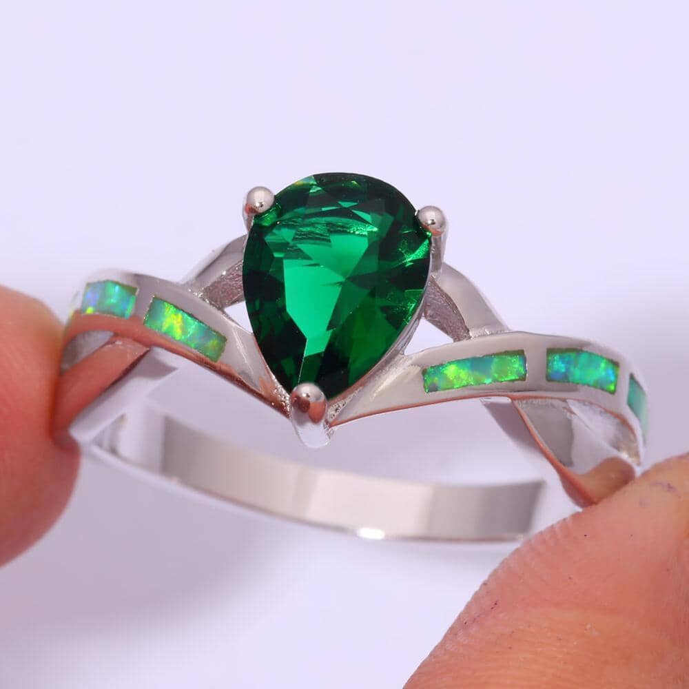 Green Fire Opal Green Quartz RingRing