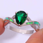 Green Fire Opal Green Quartz RingRing
