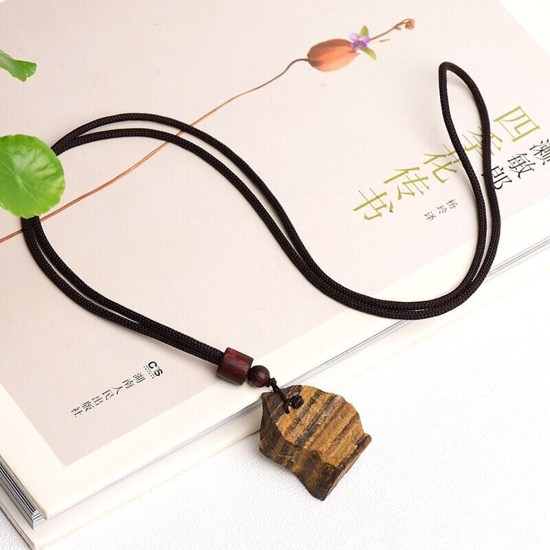 1 Piece Irregular Natural Tigers Eye Yellow Stone and Mineral Pendant NecklacesNecklace