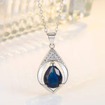 Collares Mujer Blue Sapphire Necklace - S925 Sterling SilverNecklace