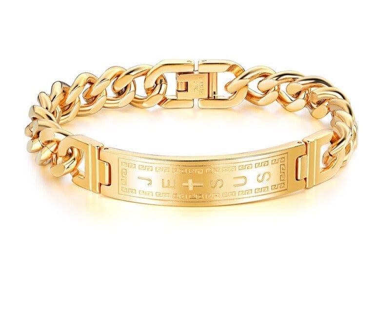 Cross WWJD Stainless Steel Wristband BraceletsBracelet