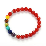 7 Chakra Healing Balance Lava BraceletBraceletRed Agate