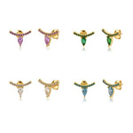 Ear Needle Stud Earrings - 925 Sterling SilverEarrings