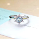 Aquamarine White Topaz Flower RingRing