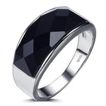 High Quality Black Agate Gem Stone 925 Sterling Silver Men RingRing6