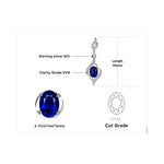 Statement Halo Blue Sapphire Earrings - 925 Sterling SilverEarrings