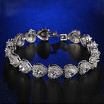 14K White Gold Filled Heart Diamond BraceletBracelet