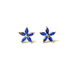 Exquisite Luxury Sapphire CZ Five-pointed Stud Earrings - 925 Sterling SilverEarringsSilver