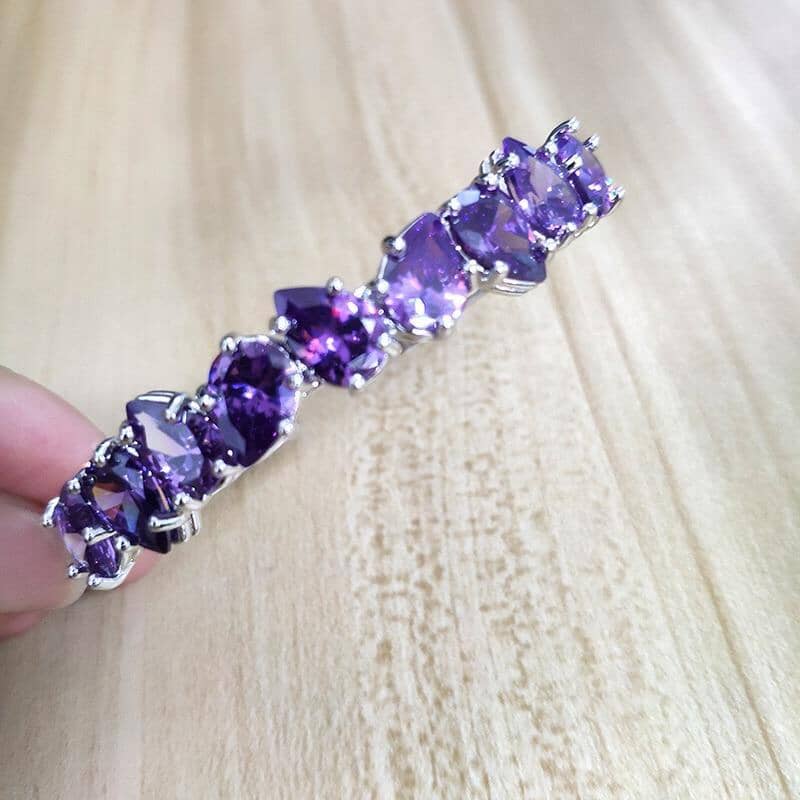 Charm Natural Amethyst Bangle BraceletBracelet