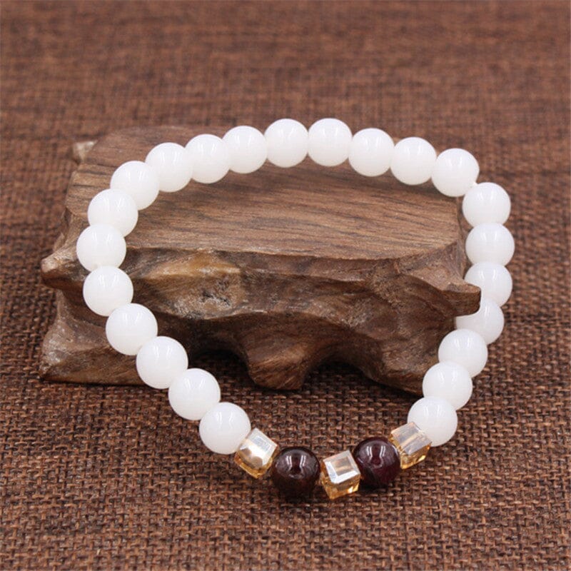 Natural White Chalcedony Charm BraceletBracelet