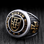 Cross Knights Templars Ring - Silver/Gold for MenRing7Gold