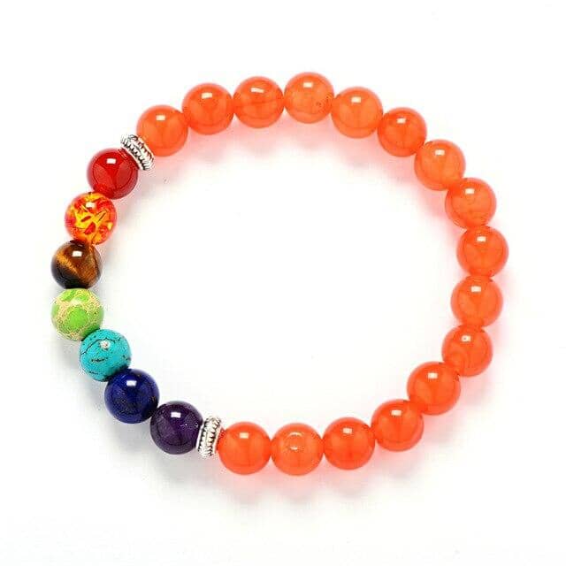7 Chakra Healing Balance Lava BraceletBraceletOrange
