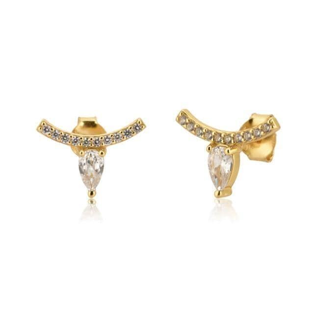Ear Needle Stud Earrings - 925 Sterling SilverEarringsWhite