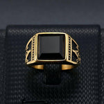 Agate Titanium Steel Vintage Men's RingRing