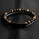 Natural Stone Genuine Leather Braided BraceletBracelet