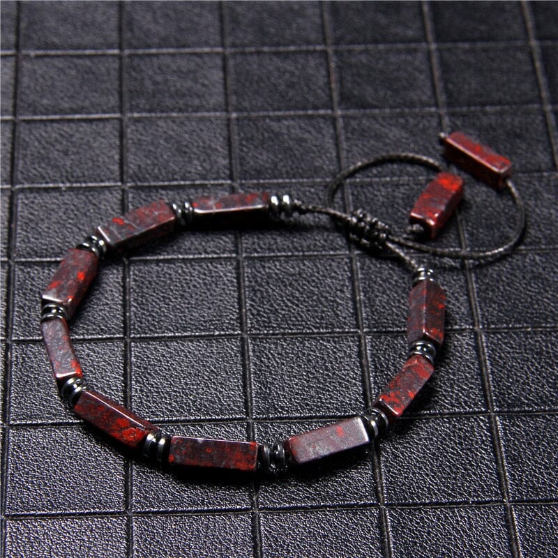 Square Tube Shape Adjustable Bloodstone BraceletBracelet