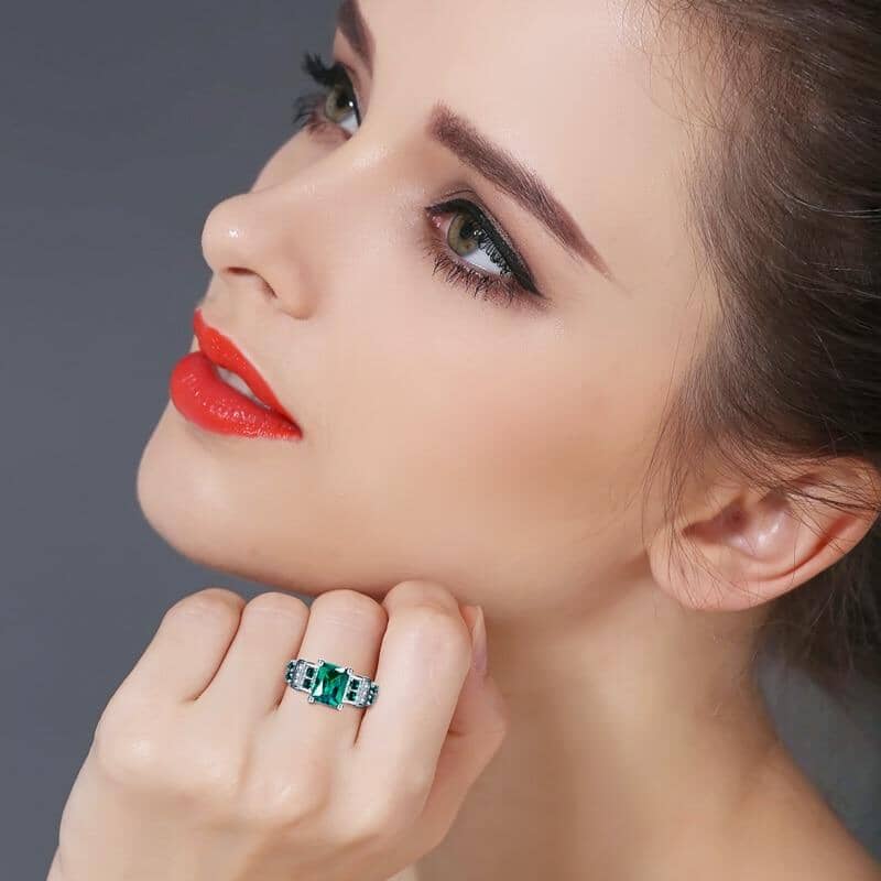 Deep Green Tourmaline Silver Plated RingRing