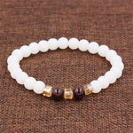 Natural White Chalcedony Charm BraceletBracelet