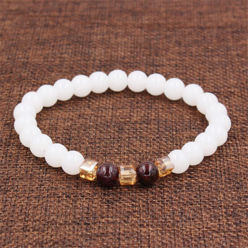 Natural White Chalcedony Charm BraceletBracelet