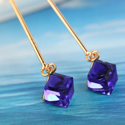 Lovely Fashion Square Color Crystal Dangle EarringsEarrings