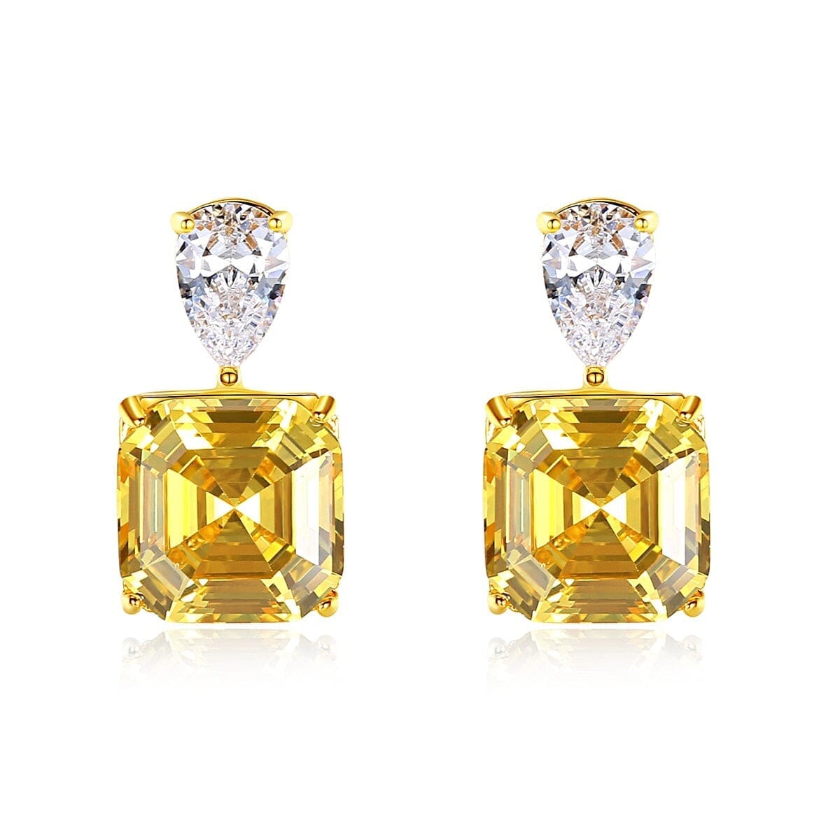 Ladies Citrine Gemstone Earrings - 925 Sterling SilverEarrings