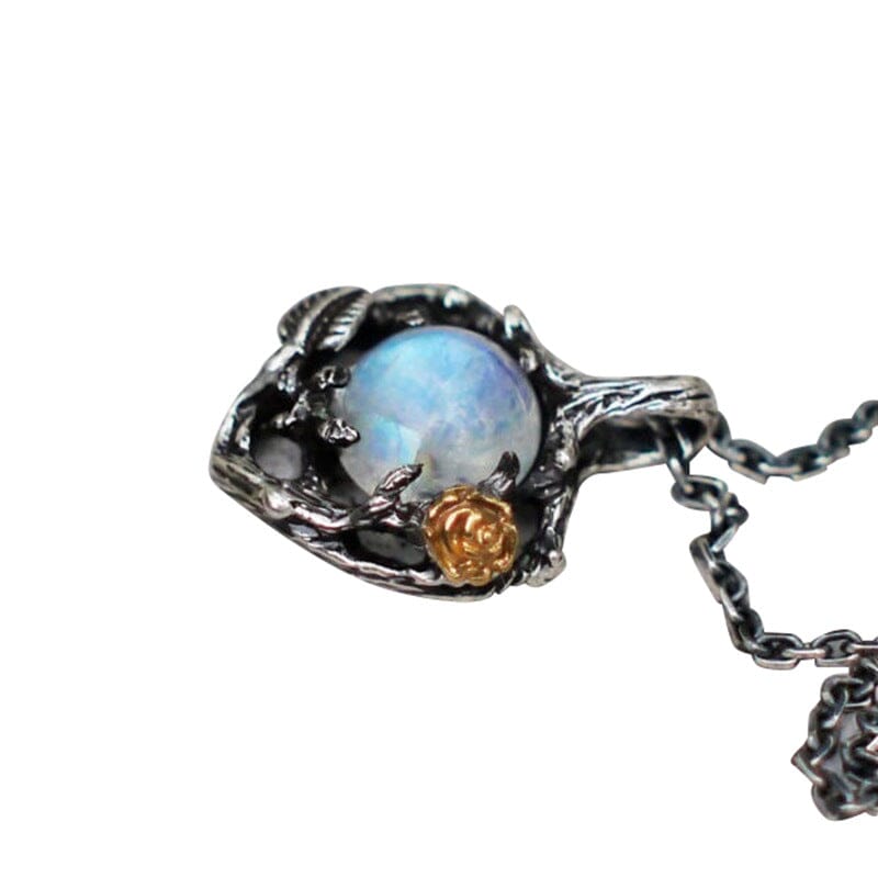 Mystery Fairy Leaf Moonstone NecklaceNecklace