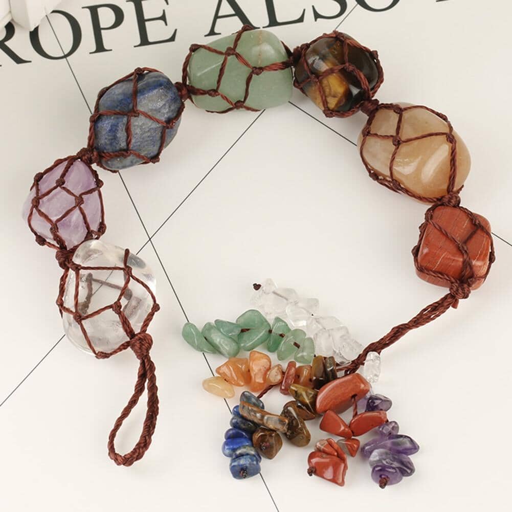 7 Chakra Natural Tumbled Gemstone Hanging DecorationHome Decor