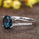 Unique Promise Sapphire Ring - 925 Sterling SilverRing