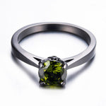 Simple Black Gold Design Peridot RingRing