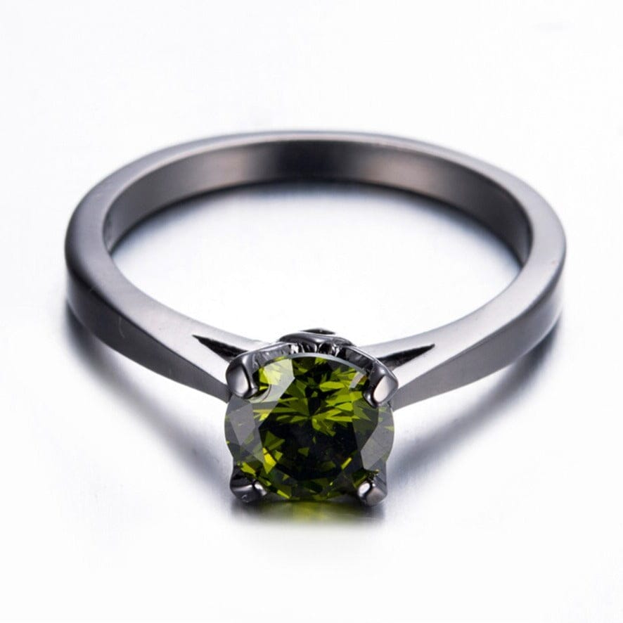 Simple Black Gold Design Peridot RingRing