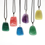 Aventurine and Other Stones Natural Crystal Irregular Tumbled Stone Reiki Rope NecklaceNecklace
