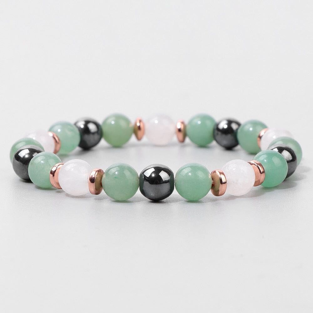Natural Stone Aventurine and Other Stones with Hematite Beads BraceletBracelet