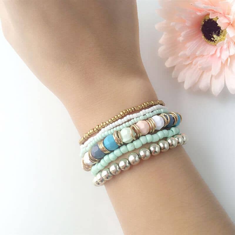 Bohemia Beads Beaded Multi Strand Stretch BraceletBracelet