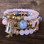4-Pieces Set of Beaded Bohemian Style Crystal BraceletBracelet