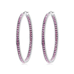 Crystal Stone Hoop EarringsEarringsPink