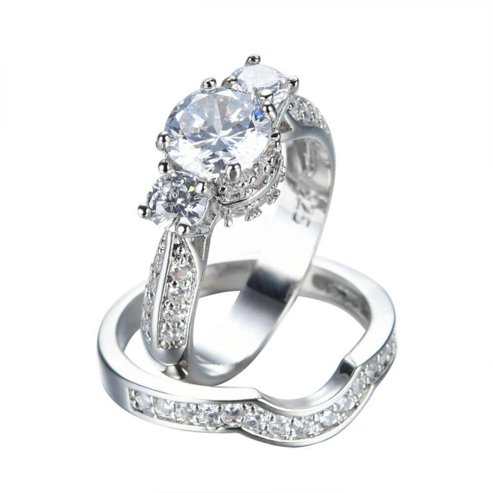 White Crystal Double RingRing
