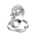 White Crystal Double RingRing
