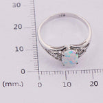White Fire Australian Opal Silver RingRing